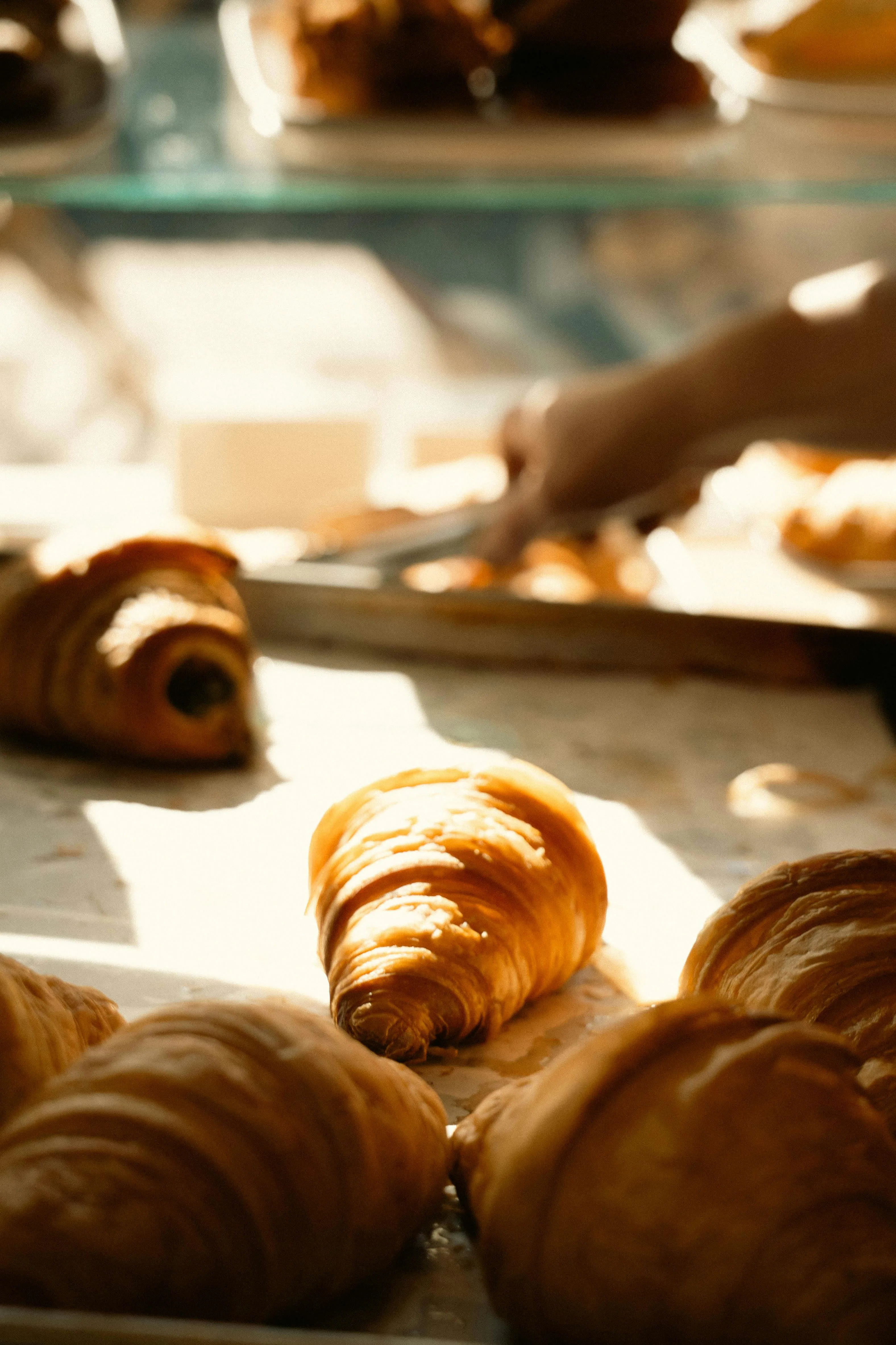Croissants façonnés à la main, prêts pour la cuisson — Le Viennoise